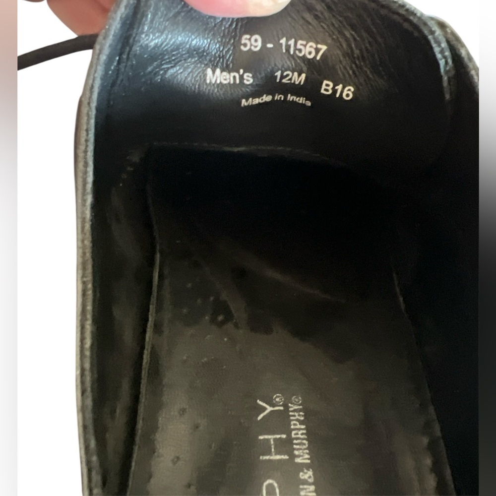 J Murphy by Johnston & Murphy Oxfords Dress Shoes Mens Size 12 M Black Leather - Picture 6 of 6